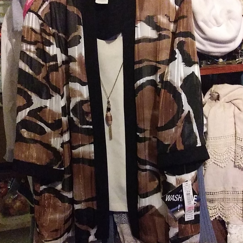 NWT 22WP R & M gorgeous 3/4 sleeve Top w/ Necklace